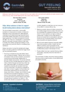 Gastrolab Newsletter - Summer 2013 Gut Feeling - News for GPs