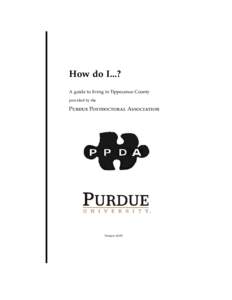 How do I...? A guide to living in Tippecanoe County provided by the Purdue Postdoctoral Association