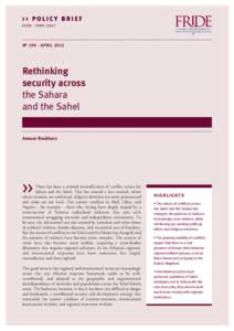 Rethinking security across the Sahara and the Sahel
