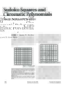 Sudoku Squares and Chromatic Polynomials Agnes M. Herzberg and M. Ram Murty T