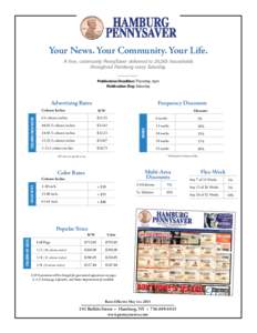 Your News. Your Community. Your Life. A free, community PennySaver delivered to 20,265 households throughout Hamburg every Saturday. Publication Deadline: Thursday, 5pm Publication Day: Saturday