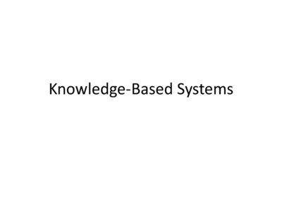 Knowledge-Based Systems  Announcements
