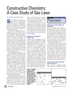 Constructive Chemistry: A Case Study of Gas Laws By Charles Xie and Amy Pallant S