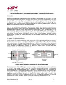 CMOS Digital Isolators Supersede Optocouplers in Industrial Applications Introduction Isolation circuits designed to withstand the rigors of industrial environments are the focus of this white paper. Industrial electroni