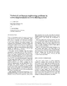 Technical and human engineering problems in connecting terminals to a time-sharing system J. :F.
