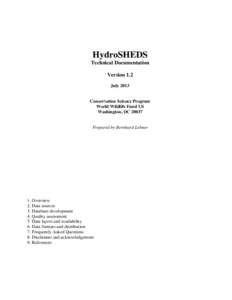 HydroSHEDS Technical Documentation Version 1.2 JulyConservation Science Program