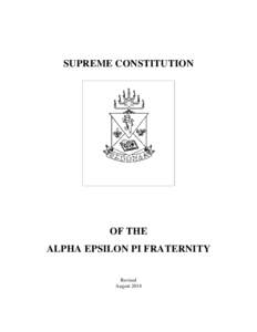 SUPREME CONSTITUTION   OF THE ALPHA EPSILON PI FRATERNITY