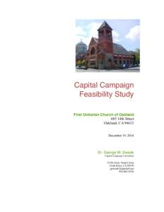Capital Campaign Feasibility Study First Unitarian Church of Oakland 685 14th Street Oakland, CADecember 19, 2014