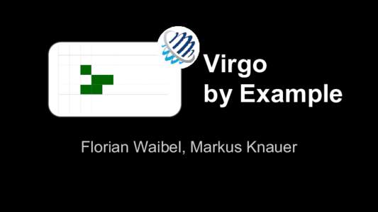 Virgo by Example Florian Waibel, Markus Knauer Survey Who has used… … Virgo ?