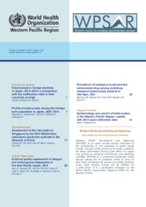 Volume 7, Number 2, 2016, Pages 1–50 p-ISSN: e-ISSN: Surveillance Reports  Tuberculosis in foreign students
