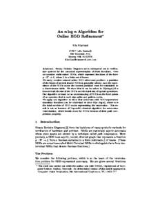 An n log n Algorithm for Online BDD Renement? Nils Klarlund AT&T Labs Research 600 Mountain Ave. Murray Hill, NJ 07974
