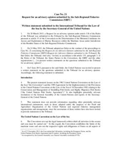 Microsoft Word - UN Written Statement submitted to ITLOS  - Advisory Opinion - 27 November 2013.doc