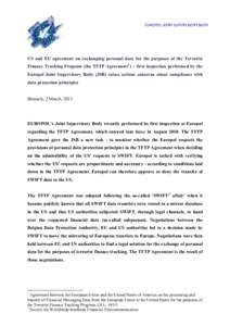 USA and EU agreement on exchanging personal data for the purposes of the Terrorist Finance Tracking Program (the so-called TFT