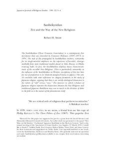 Japanese Journal of Religious Studies–-4  Sanbõkyõdan Zen and the Way of the New Religions Robert H. SHARF