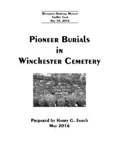 Kathryn Owen and Ann Couey’s book, Early Winchester Cemetery Inscriptions, was examined to identify all the individuals born before 1800, who are defined as “pioneers” for this report. 137 were found. The names in
