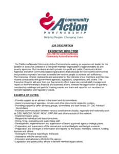 JOB DESCRIPTION  EXECUTIVE DIRECTOR (CAL/NEVA) California/Nevada Community Action Partnership