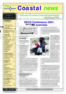 Coastal news Number 18 November 2001 Contents NZCS Conference