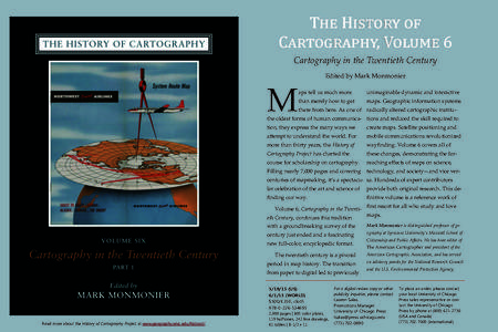The History of Cartography, Volume 6 Cartography in the Twentieth Century Edited by Mark Monmonier  M
