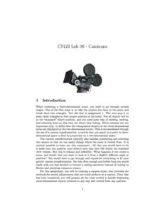 CS123 Lab 06 - Camtrans  1 Introduction