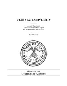 National Collegiate Athletic Association / Utah State University / Expense / Revenue / Utah