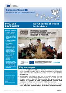 PROJECT FACTSHEET EU Children of Peace in Pakistan