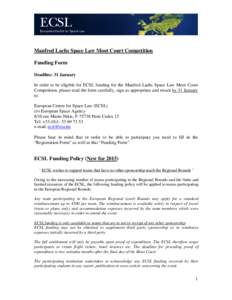 Application for ECSL Membership 2003