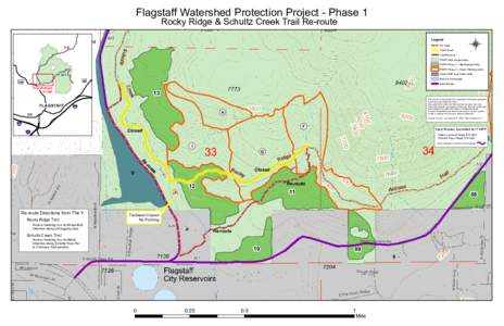 Flagstaff Watershed Protection Project - Phase 1 Rocky Ridge & Schultz Creek Trail Re-route 420  Legend