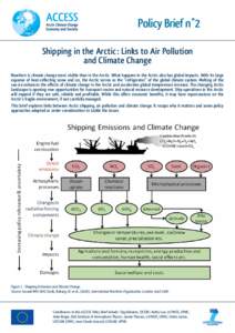 Policy Brief n°2 Shipping in the Arctic : Links to Air Pollution and Climate Change Nowhere is climate change more visible than in the Arctic. What happens in the Arctic also has global impacts. With its large expanse