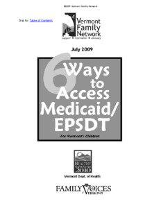 Six Ways to Access Medicaid/EPSDT for Your Child ~ in Vermont State