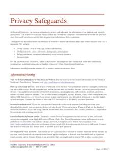 Microsoft Word - Privacy Safeguards [IRB].docx