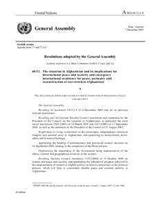 A/RESA-B  United Nations Distr.: General 7 December 2005