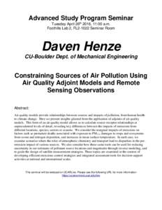 Air pollution / Atmospheric dispersion modeling / Climate change policy