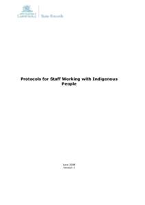Protocols for Staff Working with Indigenous People