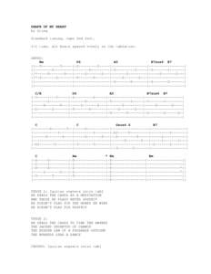 SHAPE OF MY HEART by Sting Standard tuning, capo 2nd fret. 4/4 time, all beats spaced evenly in the tablature.  INTRO: