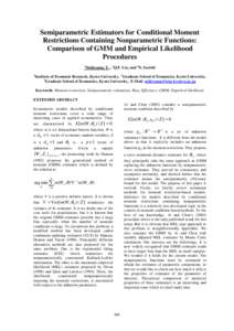 Semiparametric Estimators for Conditional Moment Restrictions Containing Nonparametric Functions: Comparison of GMM and Empirical Likelihood Procedures