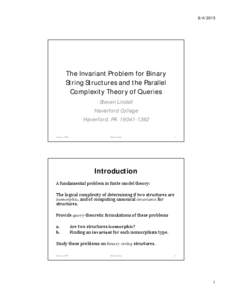 [removed]The Invariant Problem for Binary