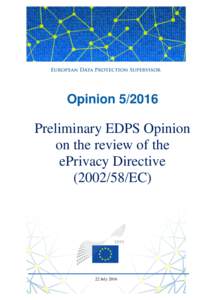 p  OpinionPreliminary EDPS Opinion on the review of the