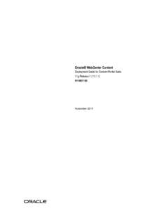 Oracle WebCenter Content Deployment Guide for Content Portlet Suite