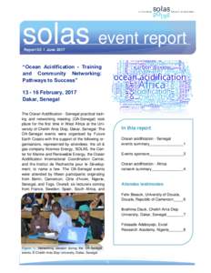Event summary  solas event report Report 02 I June 2017  “Ocean Acidification - Training