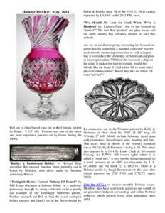 Hobstar Preview: May, 2014  Pitkin & Brooks on p. 48 of theP&B catalog reprinted by LABAC in the 2012 PBL book. 