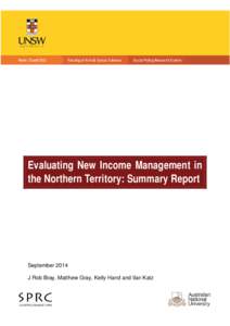 Evaluation of Now Income Management in the Northern Territory_summary report