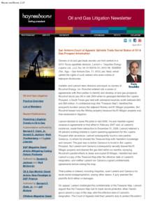 Haynes and Boone, LLP  Oil and Gas Litigation Newsletter April 2014
