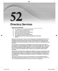 52  Directory Services WHAT’ S IN THIS CHAPTER? ➤