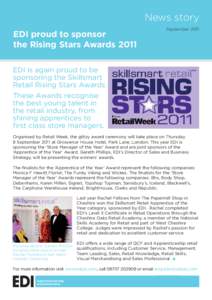 News story EDI proud to sponsor the Rising Stars Awards 2011 September 2011