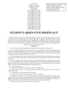 Elliott Larson Civil Rights Act P.A. 453