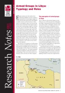 NUMBER 18 • JUNEArmed Groups in Libya: Typology and Roles  Research Notes