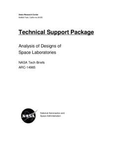 Ames Research Center Moffett Field, CaliforniaTechnical Support Package Analysis of Designs of Space Laboratories