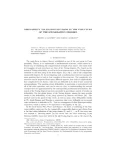 Turing degree / Recursively enumerable set / Turing reduction / Reduction / Structure / Order / Computability theory / Mathematics / Enumeration