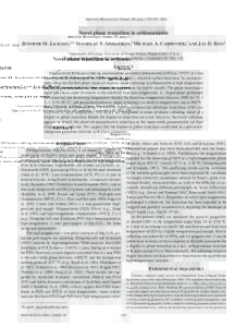 American Mineralogist, Volume 89, pages 239–245, 2004  Novel phase transition in orthoenstatite JENNIFER M. JACKSON,1,* STANISLAV V. SINOGEIKIN,1 MICHAEL A. CARPENTER,2 AND JAY D. BASS1 2