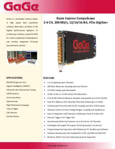GaGe PCIe Digitizer Data Sheet - Razor Express CompuScope
